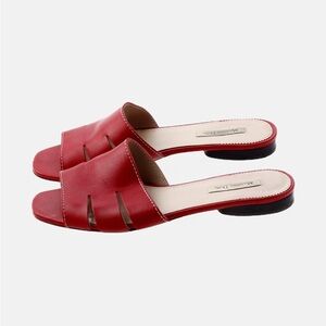 Massimo Dutti Red Slides Slip on Sandals | Size 36